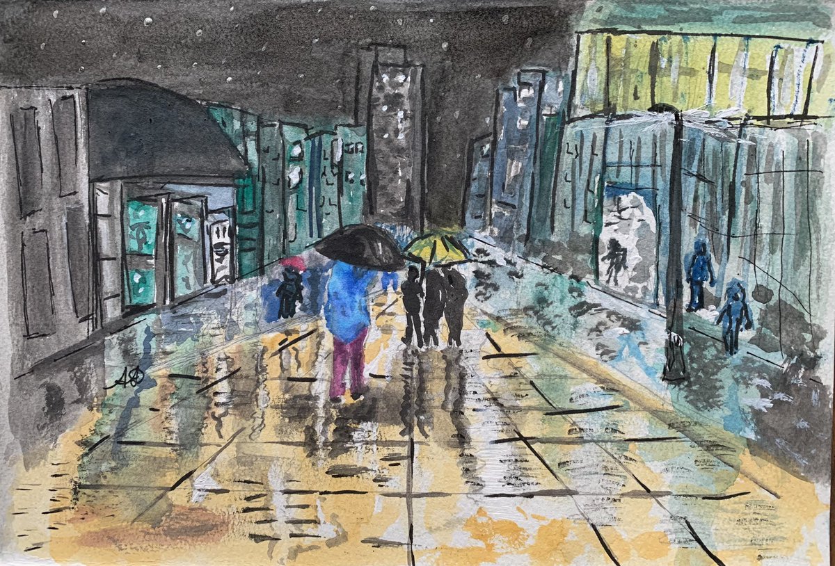 La ciudad y la lluvia ☔️

#drawing #dibujo #illustration #ilustracion #illustrator #ilustrador #art #arte #acuarela #watercolor #acquerello #aquarelle #paisajeurbano #ciudad #city #cityart #originalart #lluvia #rain #umbrella #paraguas