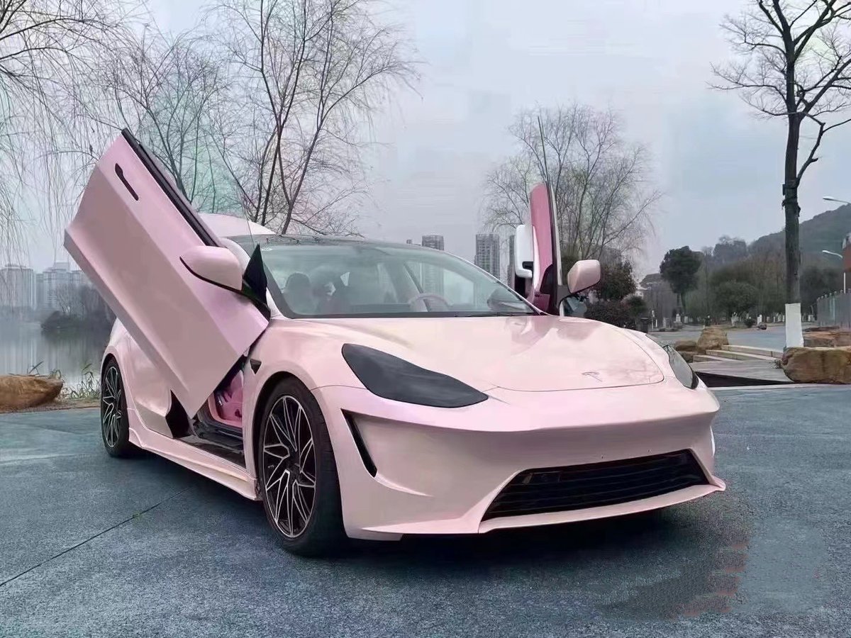 teslamore_shop's tweet image. Pink, Just Pink! And I Love This Pink! #carmodification #teslamodification #ModelX