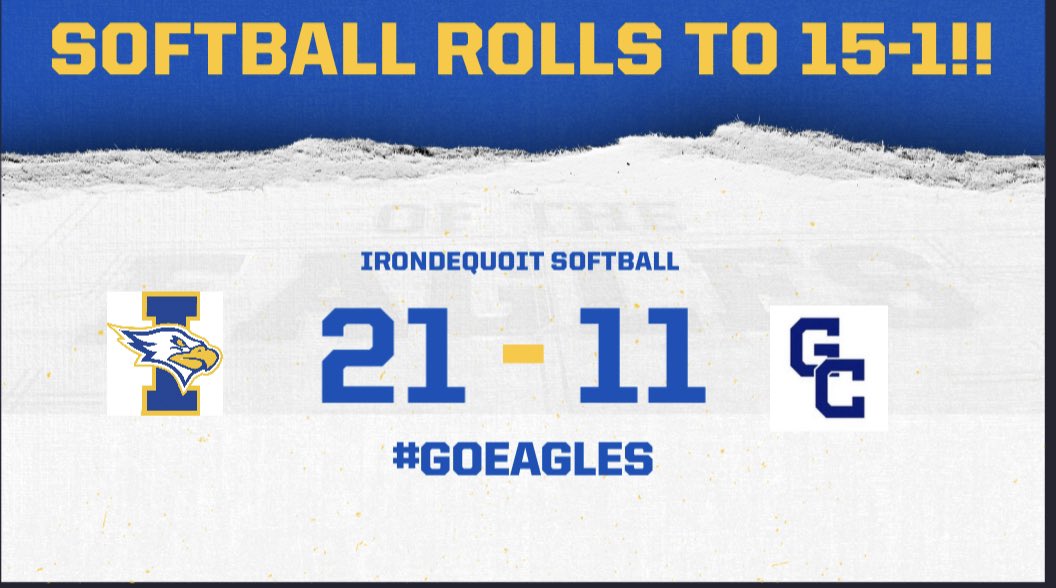 Top hitters in the IHS slugfest win:

-Ella Cooley 2-3 (3 BB, 4 RBI)
-Laney Flynn 4-6 (2 RBI)
-Abby Ras 2-3 (2 BB, 3 RBI)
-Norah DeMayo 3-4 (3 RBI)
-Zoey Ras 3-4 (1 RBI)
-Marlayna Cartagena 2-run HR

Eagles (15-1) host Sutherland Thursday at 5 PM.