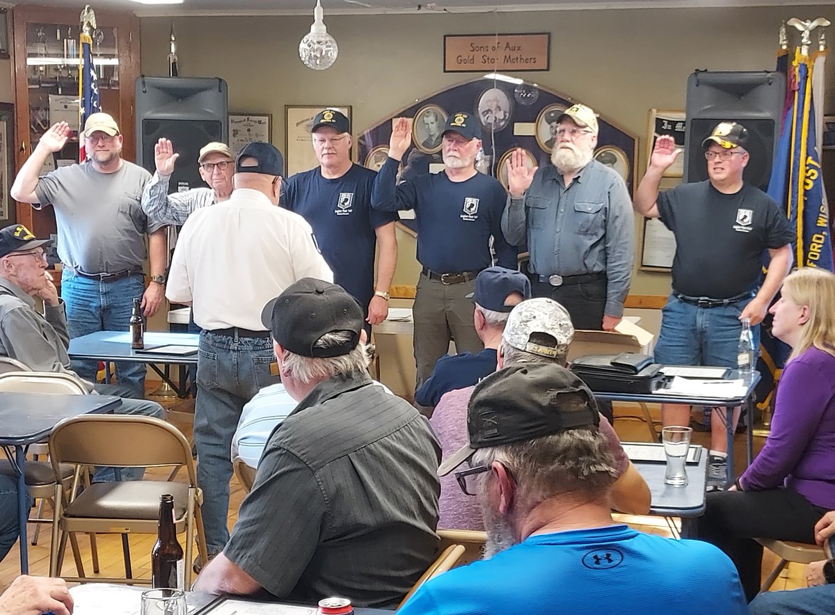 Sworn in for another year as adjutant of the Medford American Legion Post 147.