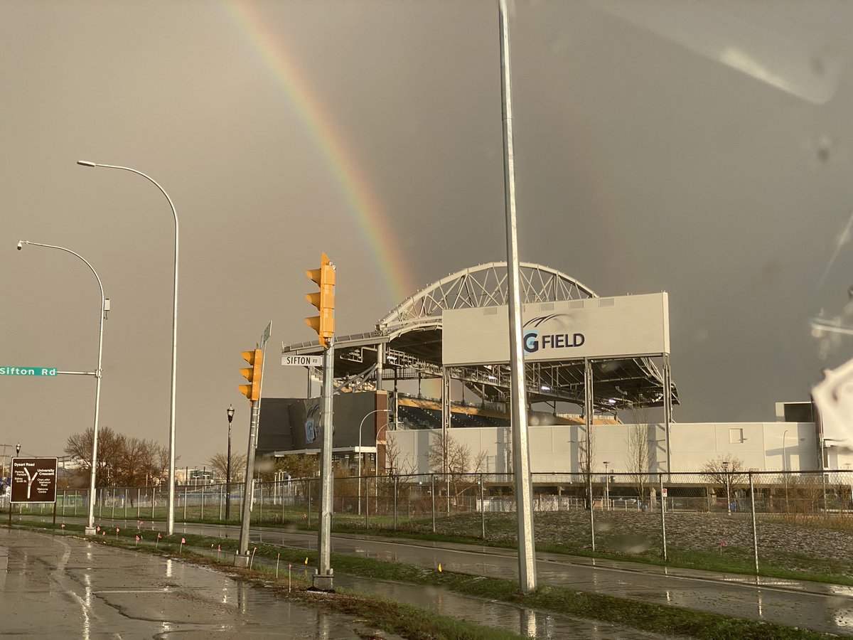 At the end of the rainbow is the (Blue &amp;) Gold! <a href="/Wpg_BlueBombers/">Winnipeg Blue Bombers</a>