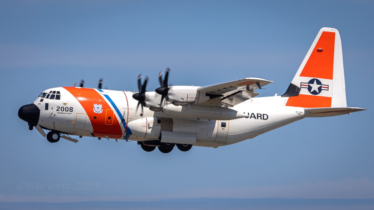 May10,2023. <a href="/USCGNortheast/">USCGNortheast</a> C130J 2008 departing <a href="/stjohnsairport/">St. John's Airport</a> for another International Ice Patrol mission over the North Atlantic