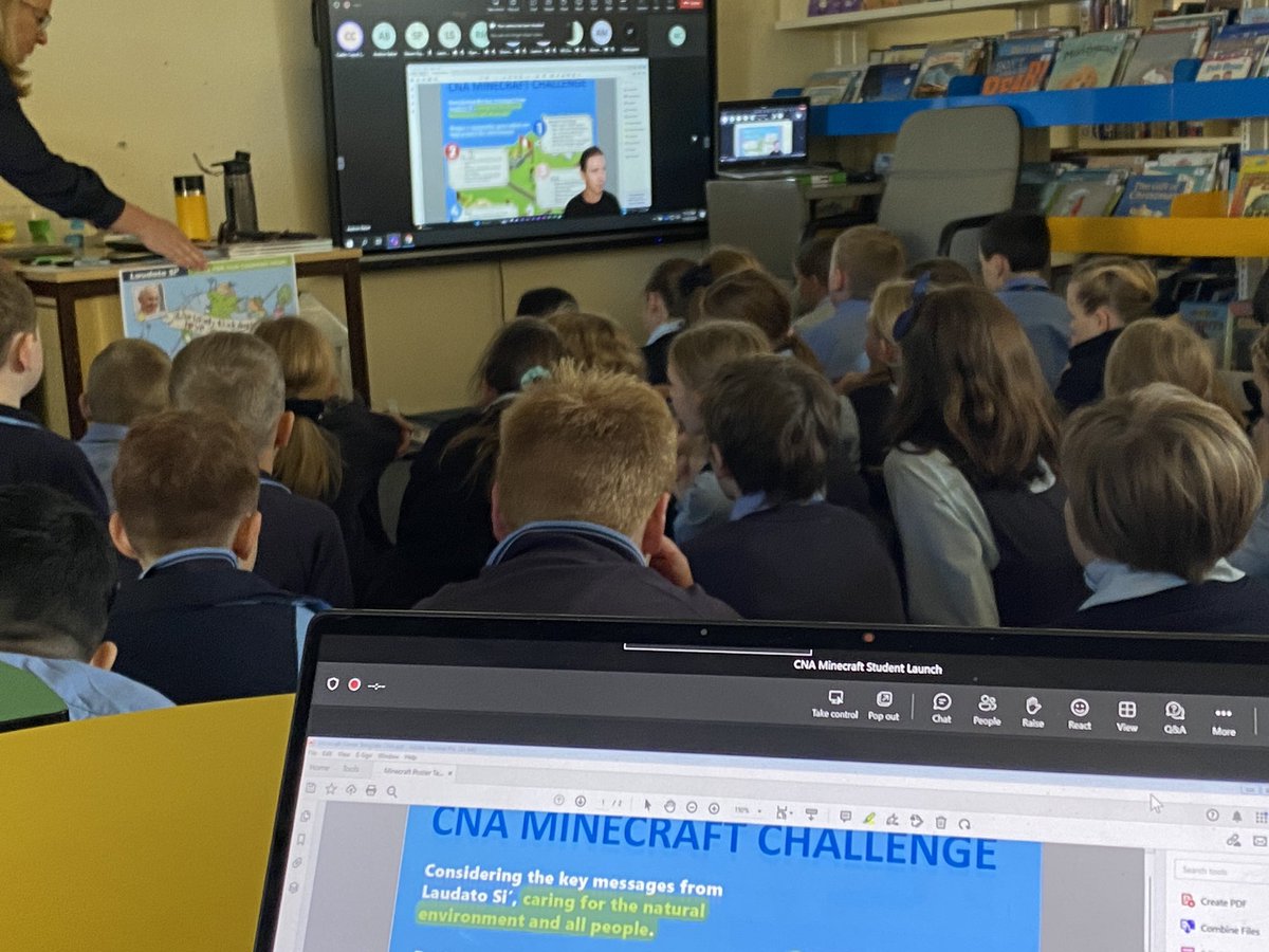 Lots of excited students across the diocese today as several schools have joined the live launch of the CNA Minecraft Challenge with <a href="/AlphaBalzer/">Andrew Balzer</a> walking us through the challenge and how to incorporate the message of Laudato si’
#CNA #MinecraftEdu <a href="/PlayCraftLearn/">Minecraft Education</a>
