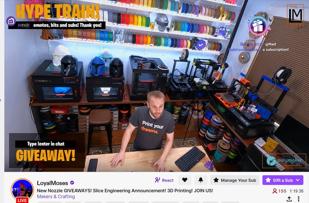 EPPS_Office's tweet photo. 🔥 Hey! I'm watching The LM Show RIGHT NOW! It's fun, entertaining and educational! Come join me! All of the new Polymaker filament may be sold out after this stream!  @Polymaker_3D 
#3DPrinting #LMShow #Cosplay #Makers #Crafting
https://t.co/Bt5d3nBabF https://t.co/qgng9vizxo