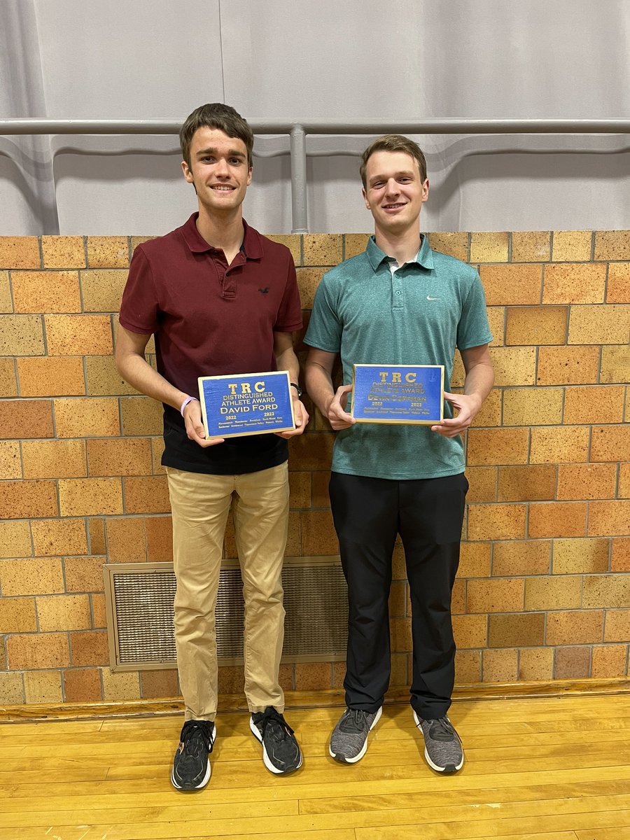 Congratulations to our senior student athletes who were recognized at the Three Rivers Conference Awards banquet today.