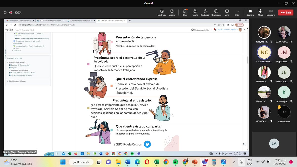 BlancoNatalia10's tweet image. #EnEsteMomento #CIPAS en modalidad virtual del requisito de grado #ServicioSocialUnadista dinamizado desde Zona Centro Oriente con el fin de fortalecer las competencias para el liderazgo transformador y los procesos desarrollados en la #prestaciondelserviciosocialunadista