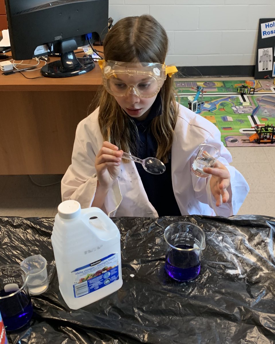 corkinmi's tweet image. L @HolyRosaryM @mrs_jmedeiros exploring the different colour changing reactions of red cabbage water. #inquiryproject