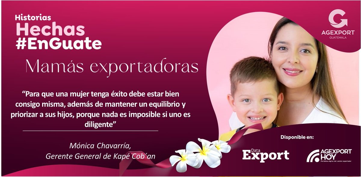 NotiAgexport's tweet image. #MamásExportadoras en #DataExport
El equilibrio, es una palabra que ha ayudado a esta mamá guatemalteca y exportadora a lograr desenvolverse en diferentes roles. #MujeresExportadorasGt
↘️ 
dataexport.com.gt/kape-coban-emp…