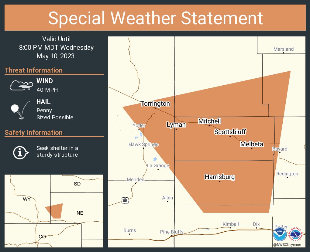 NWS Cheyenne on Twitter "A special weather statement has been issued