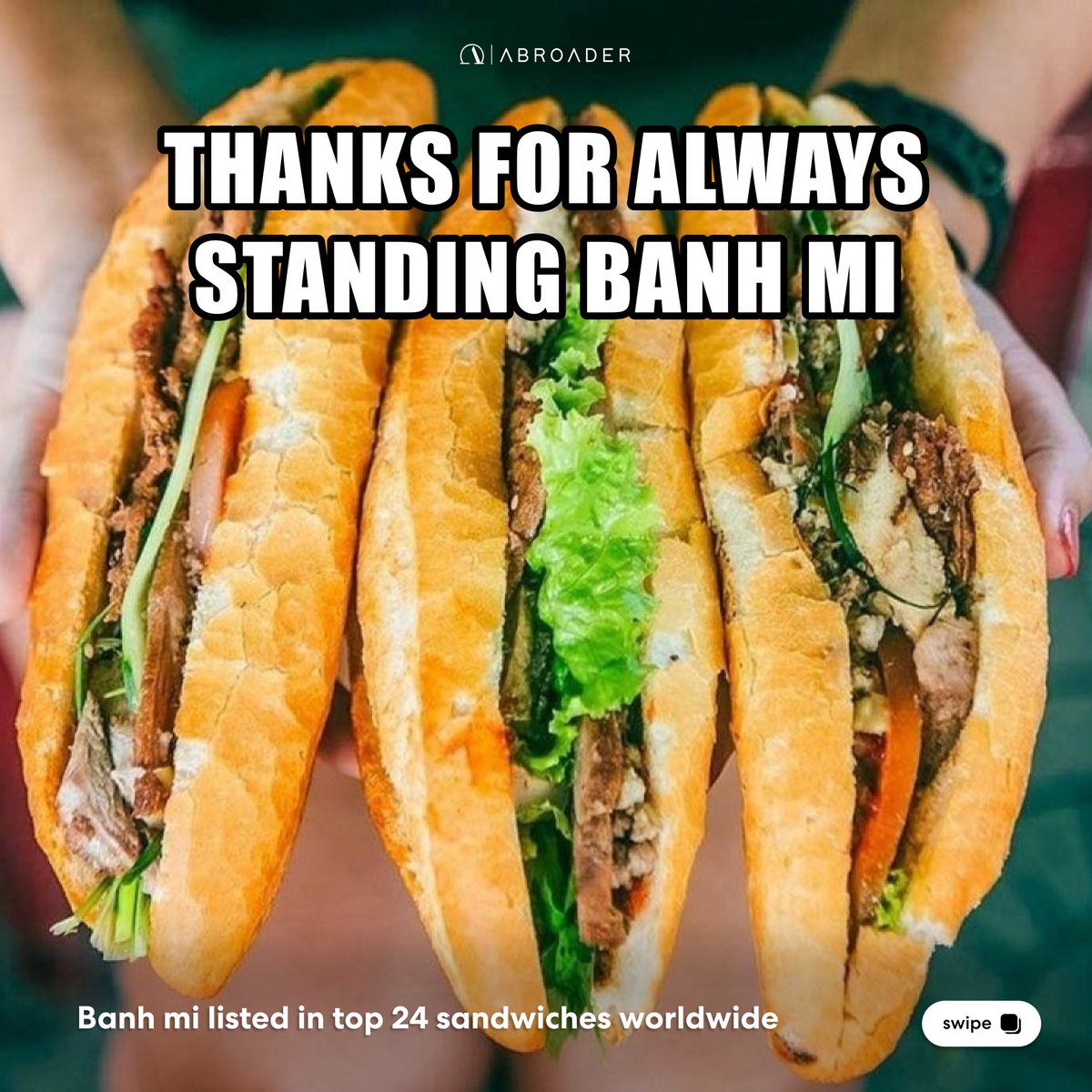 💫 Banh Mi Blitzes the Competition, Takes CNN's Top 24 by Storm. 

Experience Vietnam's finest! Try CNN's top 24 sandwiches - come visit us!

#ABROADER #foodguide #CNN