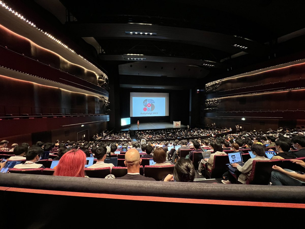 TadasPocius's tweet photo. And the #RubyKaigi2023 has started here at #matsumoto https://t.co/odSZ8uE0cK