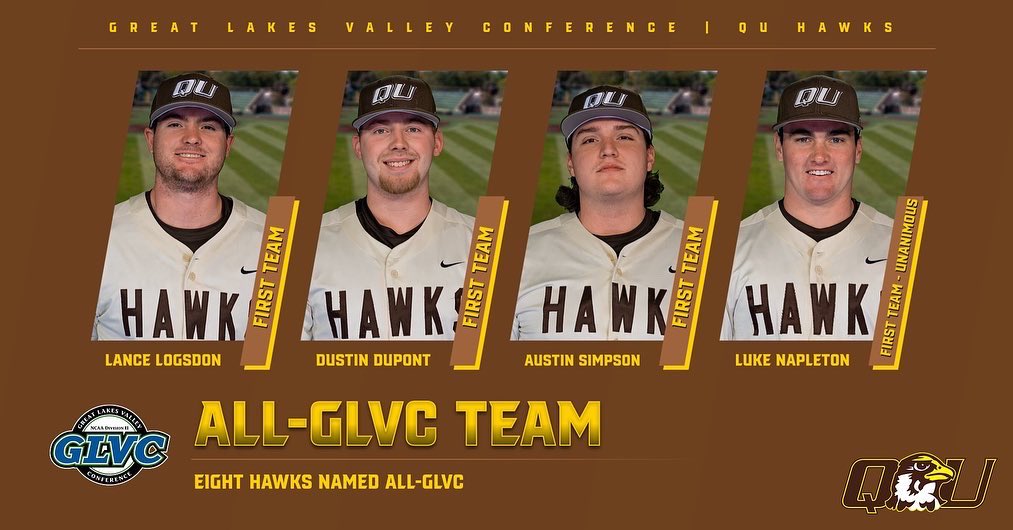 QUHawks's tweet photo. 🚨EIGHT HAWKS ARE ALL-GLVC🚨
#qWINcy #HawksSoarHigher https://t.co/qmtBLZGC3Y