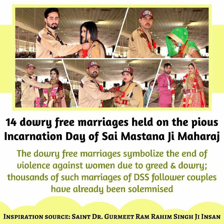 Ruhani57's tweet photo. Dowry is such an evil that takes away the happiness of the families. The followers of Sadka Dera Sacha Sauda, ​​inspired by Saint Gurmeet Ram Rahim ji, have taken a vow not to take or give Dowry. 
#DowryFreeMarriage https://t.co/rBN4tZcB3o