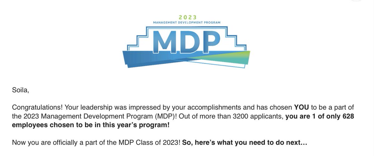 Extremely honored and excited to be part MDP 2023. #LifeAtATT #2023MDPLife