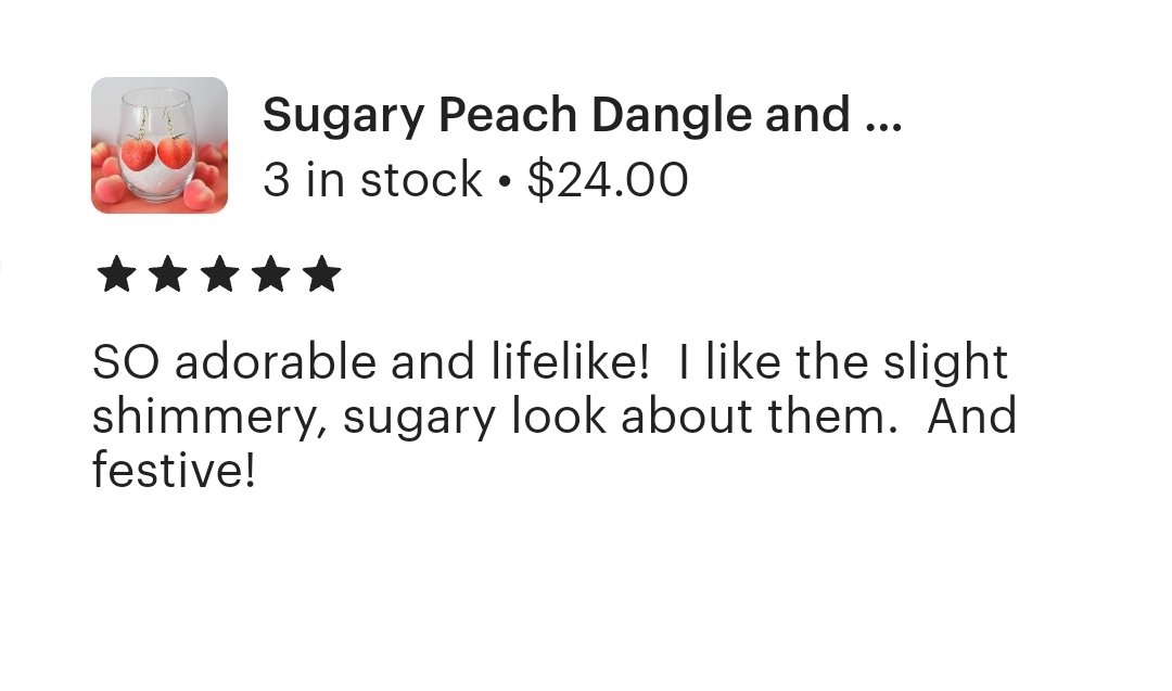 Sierra_sky94's tweet photo. The earrings ans the lovely review they got 🌟🤍🍑✨️ https://t.co/cUtkjnjLko