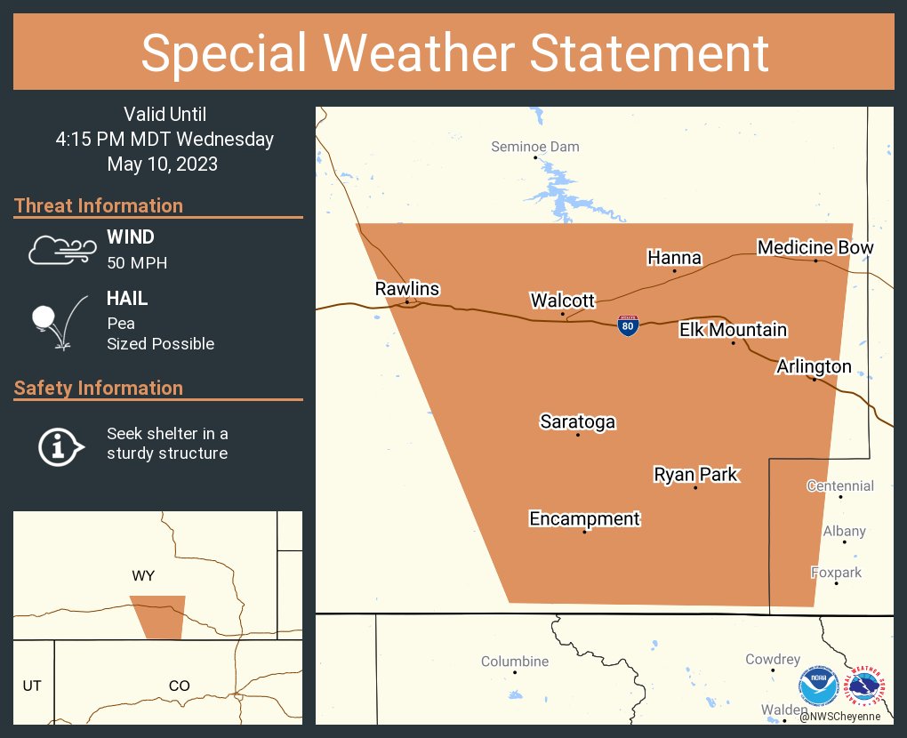 NWS Cheyenne on Twitter "A special weather statement has been issued