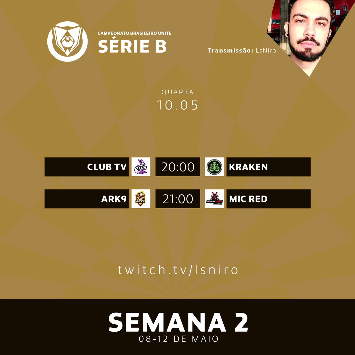 CBU Pokémon UNITE 🎀 (@cbpunite) on Twitter photo 💛 CLUBES, POLVOS, CANINOS E CHINESES!
Em mais uma noite de jogos da #CBU2023, mais duas partidas válidas pela 3ª Rodada serão transmitidas pelo <a href="/Lsniro/">Lucas Niro (NIRÃAÃÃÕ DA MASSAAAAAA)</a>! Não perca um segundo da ação!
⚔️ Club TV - Kraken
⏰ 20h00
⚔️ Ark9 - MIC Red
⏰ 21h00
📺 twitch.tv/lsniro 💛 CLUBES, POLVOS, CANINOS E CHINESES!
Em mais uma noite de jogos da #CBU2023, mais duas partidas válidas pela 3ª Rodada serão transmitidas pelo <a href="/Lsniro/">Lucas Niro (NIRÃAÃÃÕ DA MASSAAAAAA)</a>! Não perca um segundo da ação!
⚔️ Club TV - Kraken
⏰ 20h00
⚔️ Ark9 - MIC Red
⏰ 21h00
📺 twitch.tv/lsniro