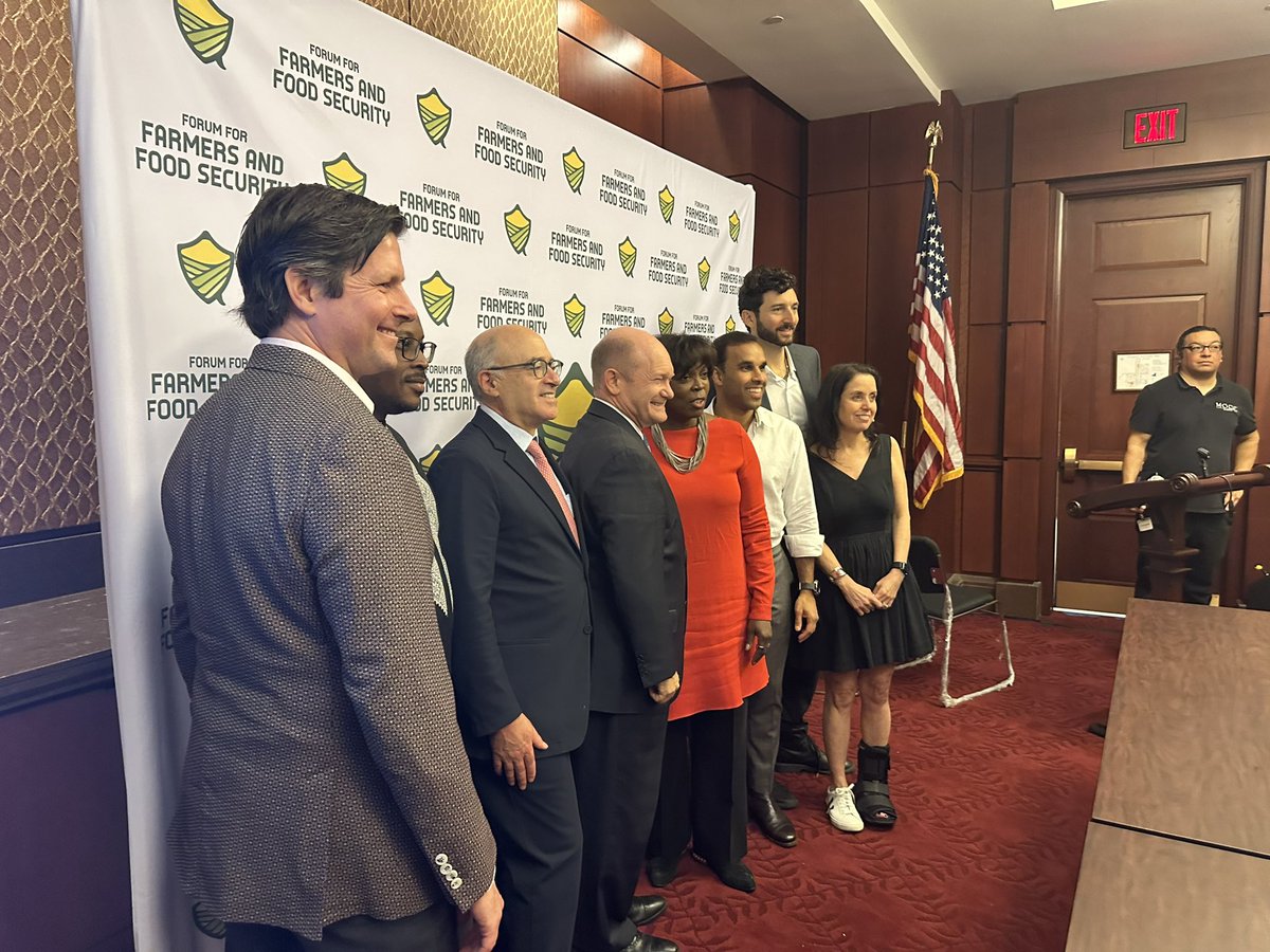 DaniNierenberg's tweet photo. Incredibly powerful day at #AIM4Climate including our launch of the Forum for Farmers and Food Security on Capitol Hill with Senator @ChrisCoons, Rep @SaraJacobsCA, and many more! #AIM4C #AIM4CSummit https://t.co/V3JE35BHMa