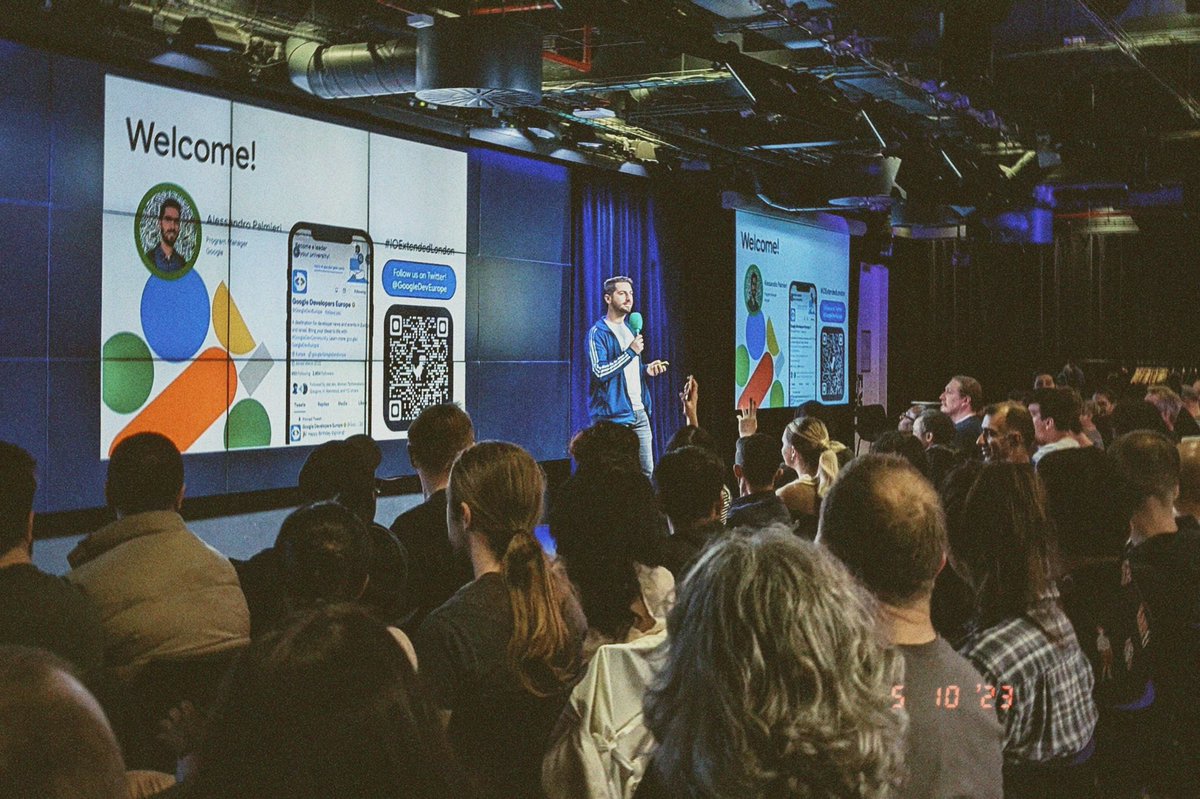 <a href="/aleturin/">Alessandro Palmieri</a> kicking off #GoogleIO2023 in London!