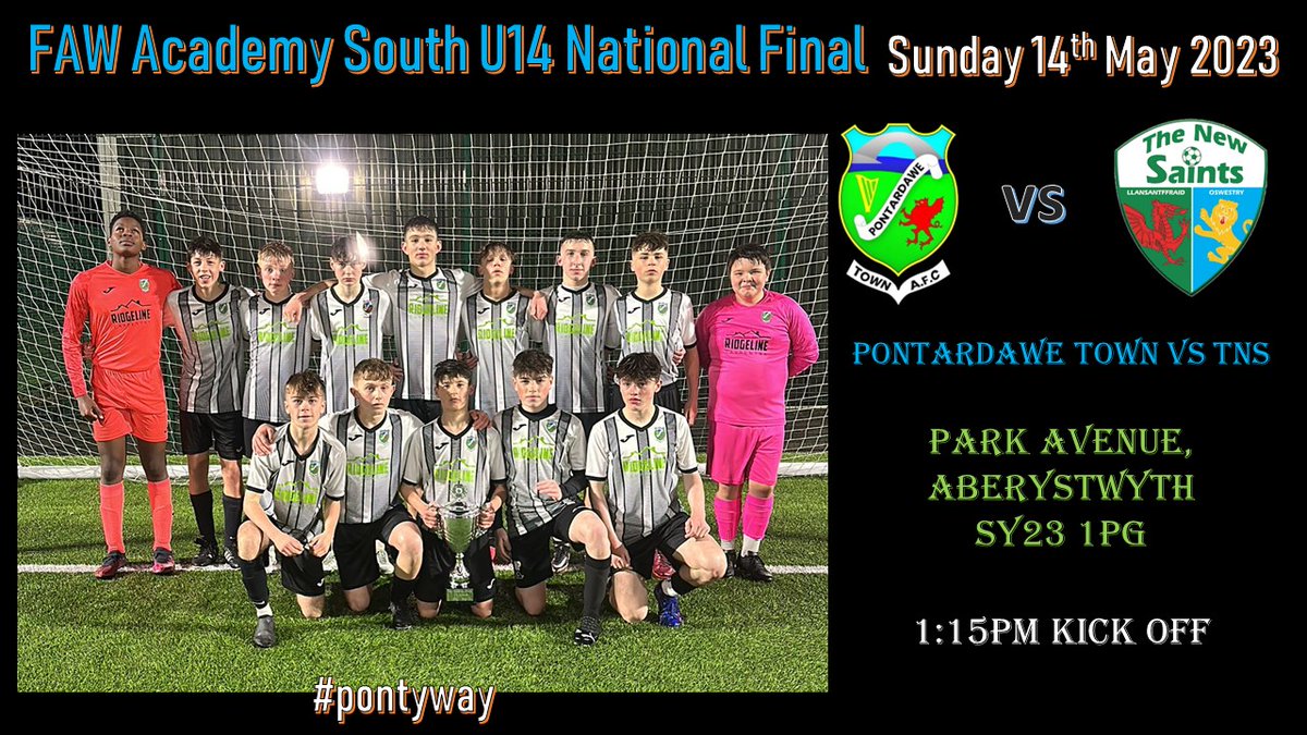 pontyacademyfc's tweet image. Well, it's finally arrived. Our brilliant U14 squad travel to @AberystwythTown to play @TNSAcademy in the @FAWales Academy National Final. What a game it promises to be! Best of luck to both teams. Come and support the lads! #PontyWay