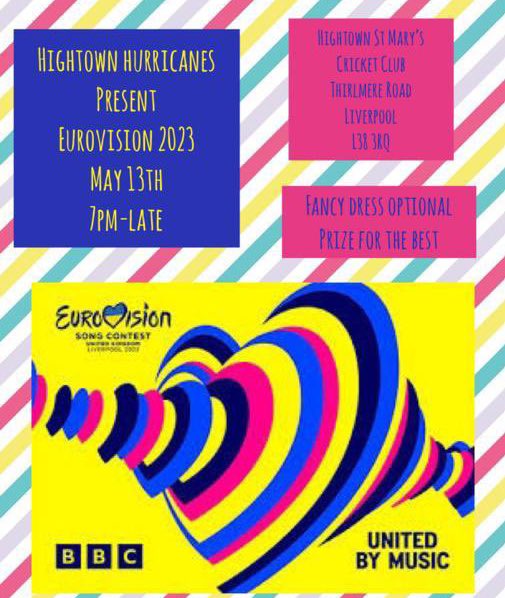 Our #Eurovision event is this Saturday at the club! All welcome. Just £10/£5 with tickets still available. 🍱 buffet 🎵 music 🎲 games and raffles See you there!!