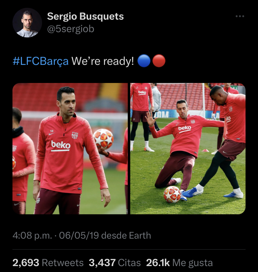Barça Universal on Twitter "Sergio Busquets' last tweet was a day before the second leg against