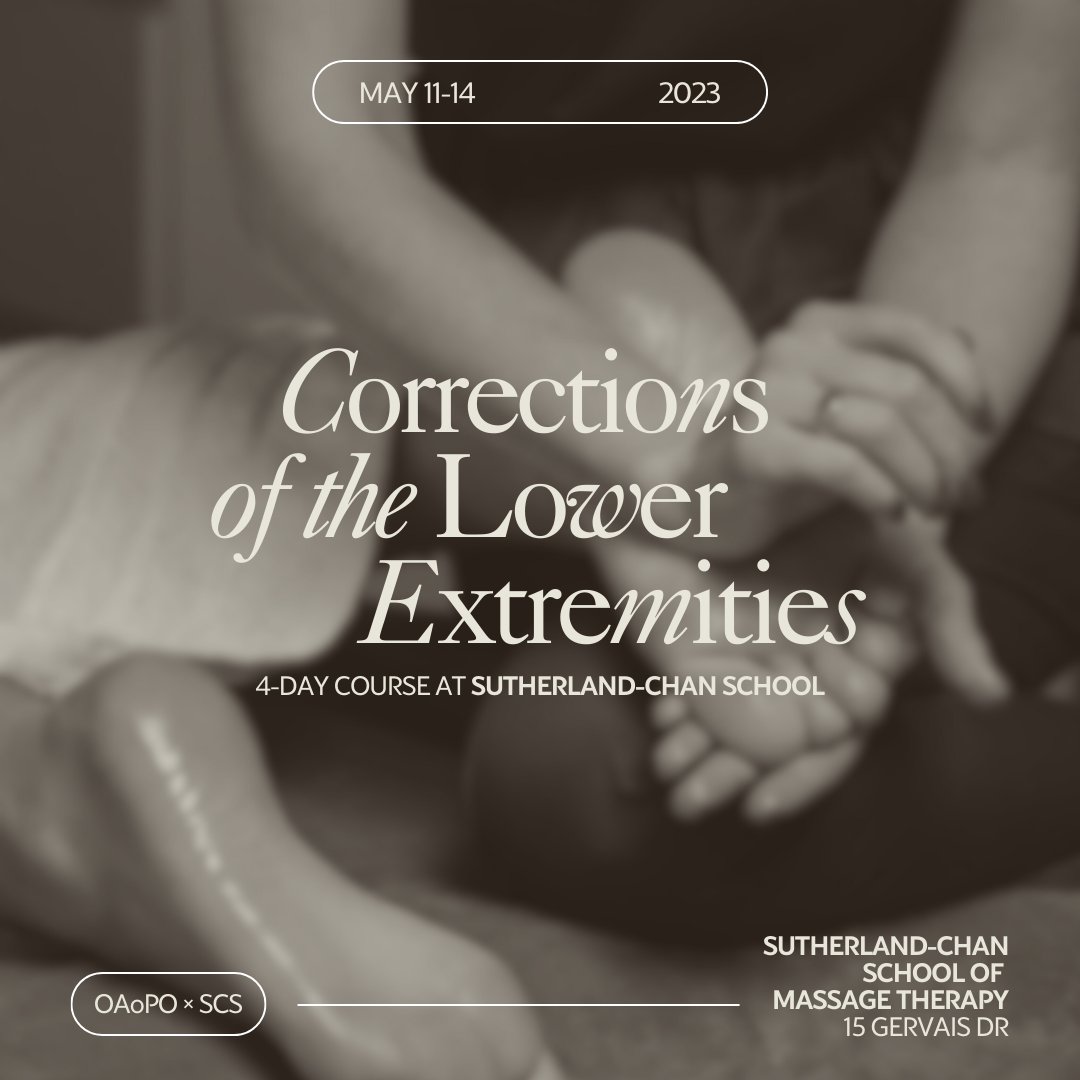 OsteoEducation's tweet image. Attention, ​3rd-year #ProgressiveOsteopathy students! The long-awaited Corrections of the #LowerExtremities course is upon us! 🦵🏻✨🦶🏻 The 4-day program runs from May 11-14 at the Sutherland-Chan School, located at 15 Gervais Dr, North York. See you tomorrow! 😊