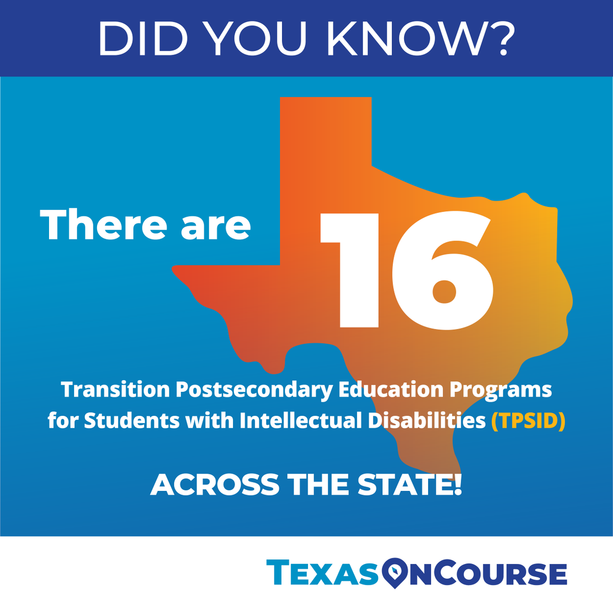 TPSID programs are designed to support students with disabilities who want to continue their education. Parents can use #TomorrowReadyTexas to find additional resources (like <a href="/thinkcollegeICI/">Think College</a>'s College Search tool) to help their teen make the best choice.