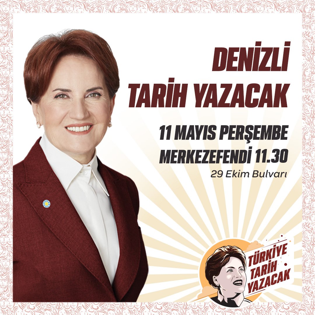 📍11 Mayıs Perşembe günü (yarın) 
🕦11:30’da Denizli’deyiz...

Hiç kimsenin endişesi olmasın;
14 Mayıs'ta #TürkiyeTarihYazacak!