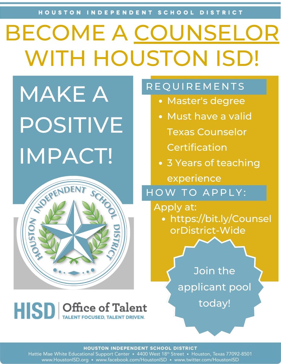 HISD School Leadership Recruitment & Selection tweet media