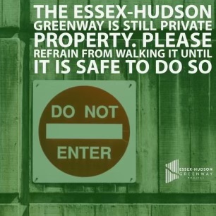 While we are just as excited as you are to get walking, biking or scooting down The Greenway, this is a reminder that the property is still not yet open to the public. Out of concern for yourself and others, please refrain from entering the property.