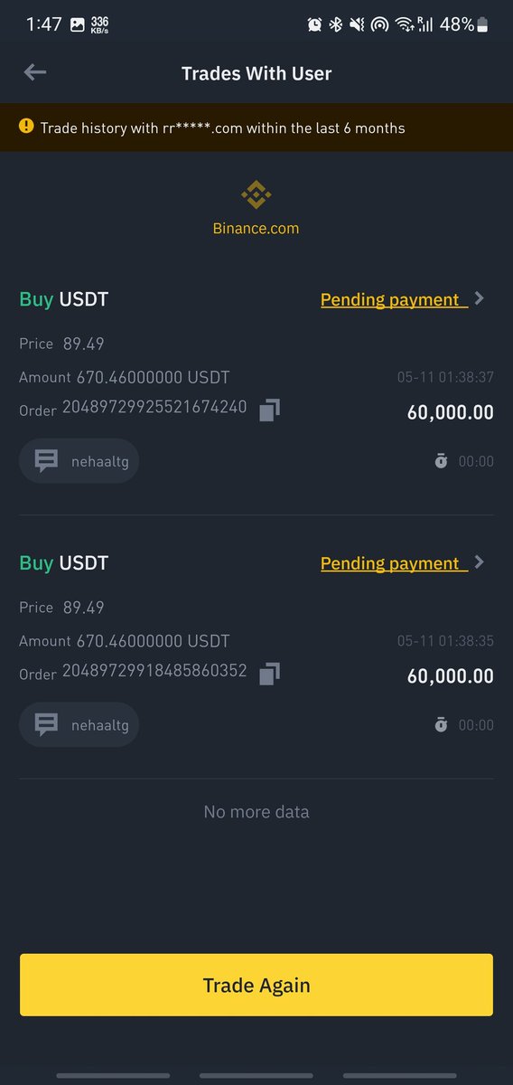 NK_TechGuru's tweet photo. @BinanceDesi @BinanceHelpDesk @BinanceProduct  @cz_binance 
Hello @binance would you pls look into, peoples are just placing multiple orders and not paying it as well, they are just placing orders and leave it until system cancel it. https://t.co/AhXi1Mla8W