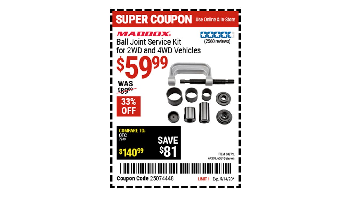 Harbor Freight on Twitter "Buy the MADDOX Ball Joint Service Kit for