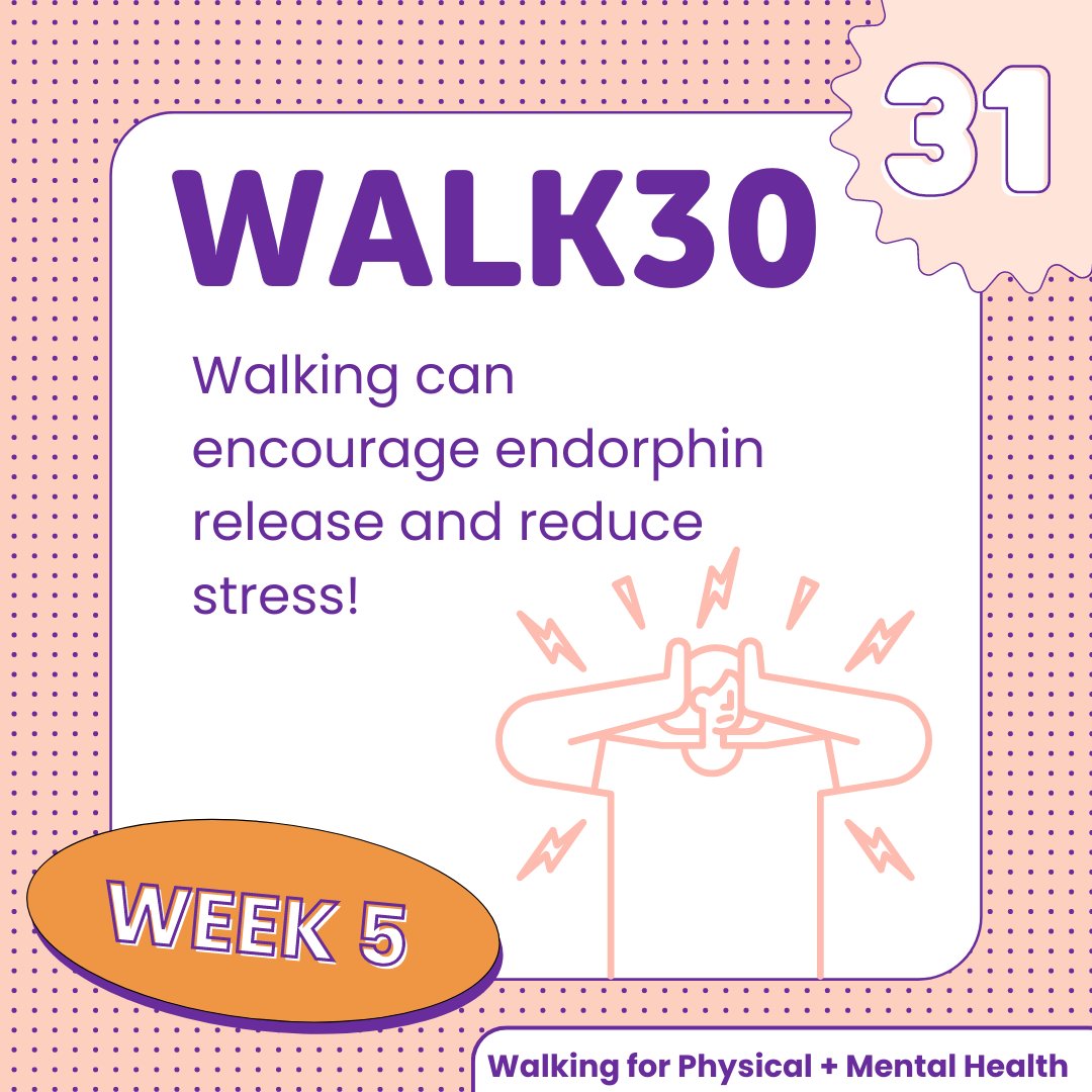 Walk30 Challenge (@walk30challenge) on Twitter photo Walking can encourage endorphin release and reduce stress!
#walk30 #walking #multimodal #vancouver #burnaby #newwest #northvan #vch #fraserhealth #translink Walking can encourage endorphin release and reduce stress!
#walk30 #walking #multimodal #vancouver #burnaby #newwest #northvan #vch #fraserhealth #translink