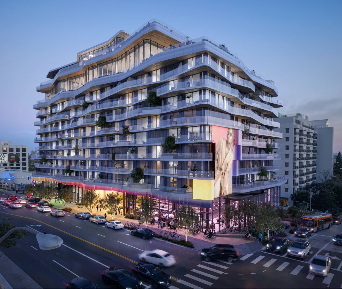 archinect's tweet photo. Arquitectonica's 8850 Sunset development gets a revised look 

https://t.co/yxvebTJ5q3 

@arquitectonica #LosAngelesArchitecture https://t.co/1gX6SEBzlp