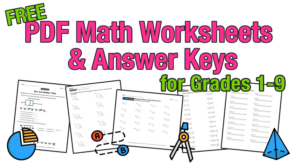 Are you looking for FREE topic-specific math worksheets for grades 1-9? mashupmath.com/free-math-work… #msmathchat