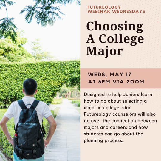 Webinar Wednesday: Choosing a College Major (5/17)

Register here: calendly.com/futureology-ev…