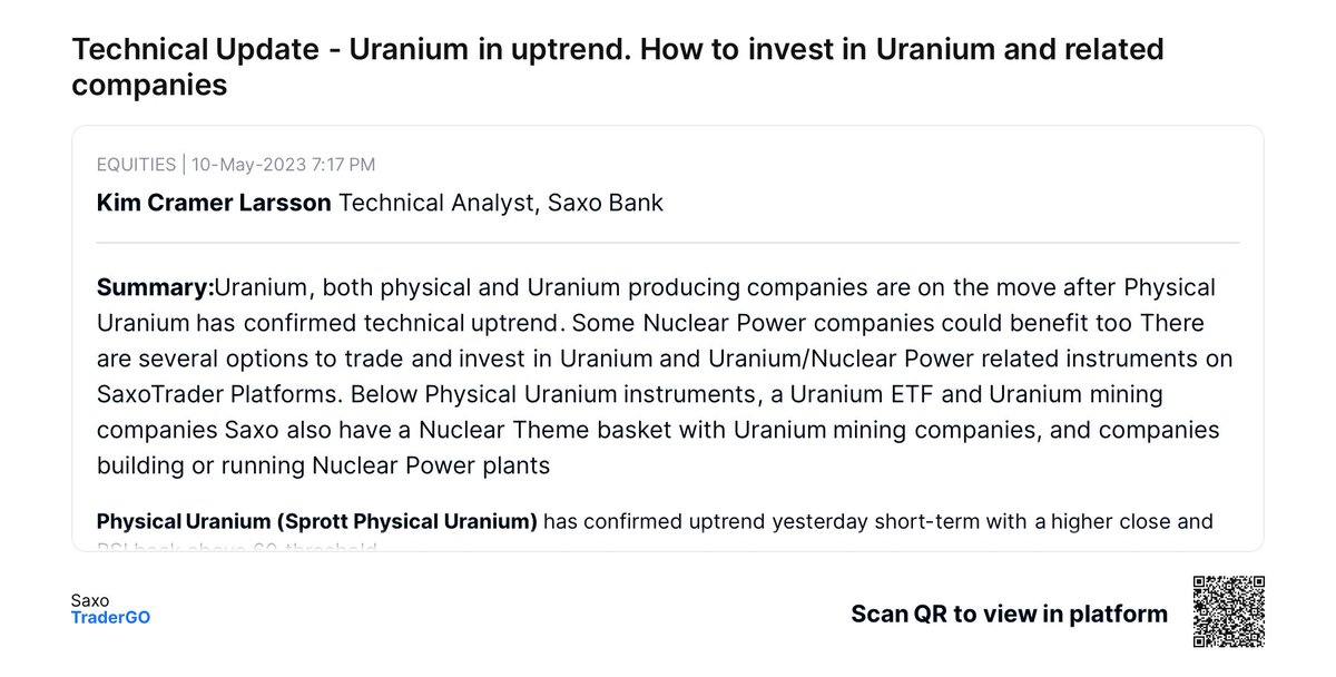 reynoada's tweet image. Uranium in uptrend. How to invest in Uranium and related companies via Saxo 

#SaxoSocial2023 #trading #investment  saxotrader.com/sim/instant-de…