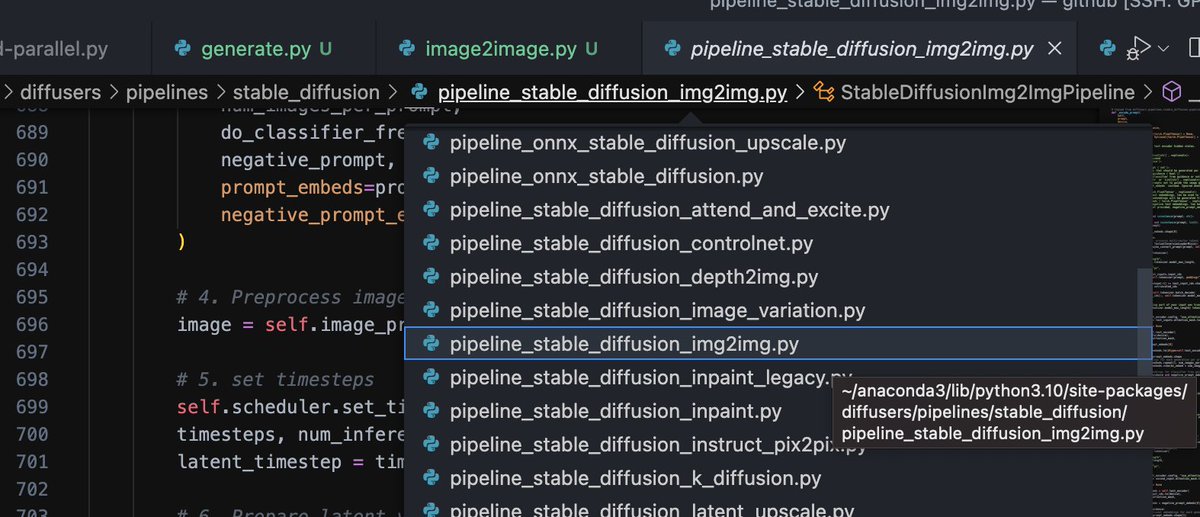hellojixian's tweet image. 硬核科普:#stablediffusion 的img2img生成图片的时候种子图片只是先传递给了VAE用于提取“像素”信息,每次循环采样的时候并没有参考种子图片的语义信息,所有的语义信息依然是来自 #TextEncoder 处理过的 prompt 信息。所以开源还是很重要的,不要想当然,一定要看一遍源代码再去用。代码源 #diffusers