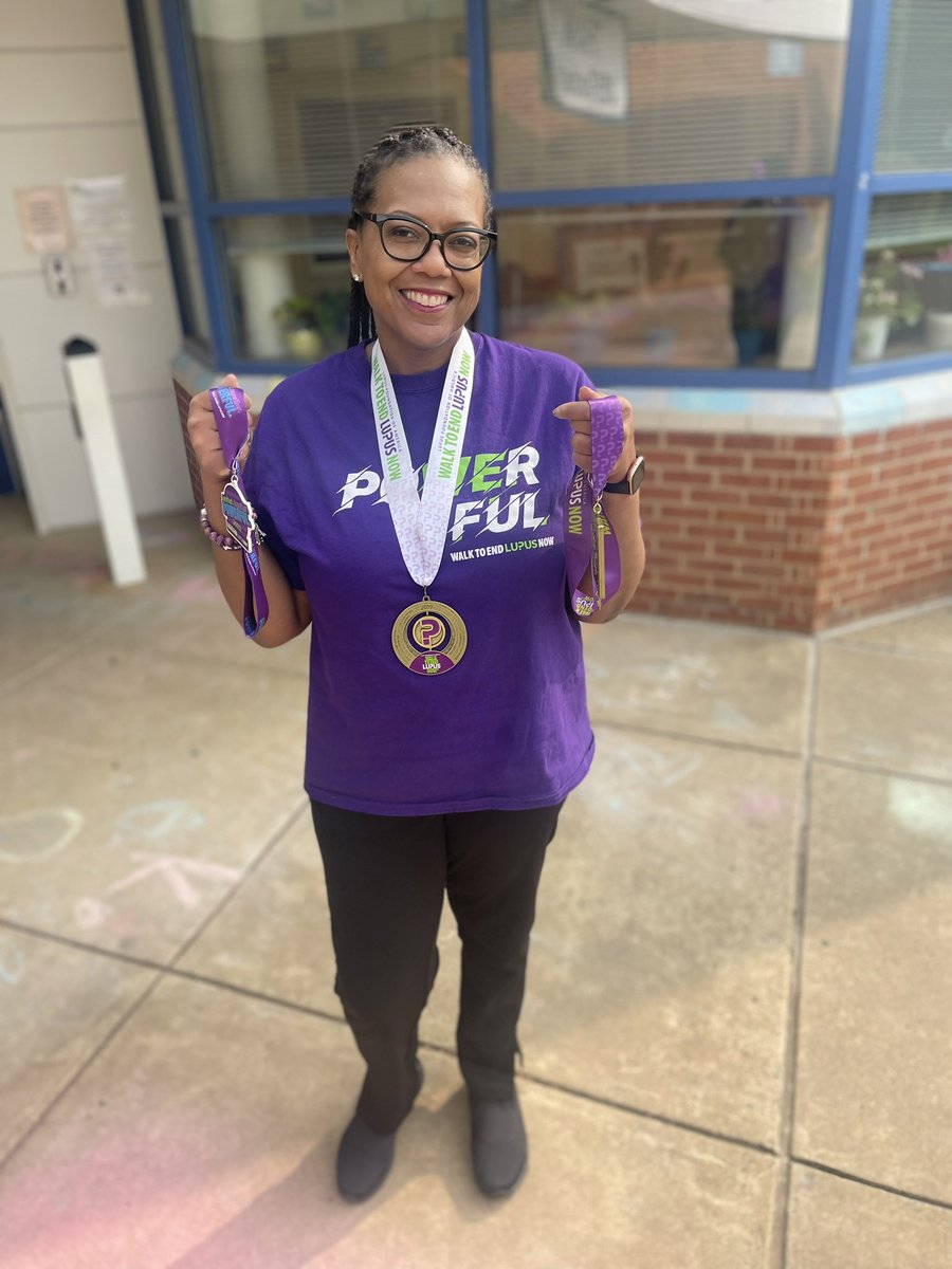 monicaroache's tweet photo. Many thanks to my @JamestownAPS family for wearing purple today to support me for World Lupus Day! I have been a Lupus Warrior and advocate for 30 years.  I am grateful beyond words by their support. My heart is full. 🫶🏾 @APSVirginia @LupusDMV @LupusOrg #WorldLupusDay https://t.co/l3FnJpnoXd