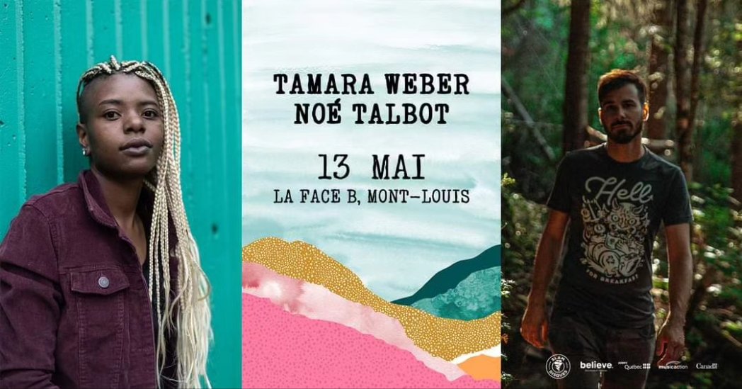 À voir en concert ce weekend 👇
@noetalbotmusic + <a href="/Tamaraweber___/">Tamara Weber</a>
11 mai @ Baleine endiablée, Rivière Ouelle
12 mai @ Centre culturel, Gaspé
13 mai @ Face B, Mont-St-Louis

<a href="/FrankCusteau/">Frank Custeau</a> + Francbatards
12 mai @ Café Zénob, Trois-Rivières