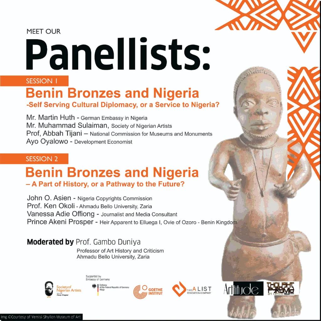 Join the Abuja Conversation!
THE BENIN BRONZES ROUNDTABLE is a discussion platform for critical issues relating to the return of Benin Bronzes and other artefacts to Nigeria. 
#BeninBronzes
#Reparations #NigeriaNews