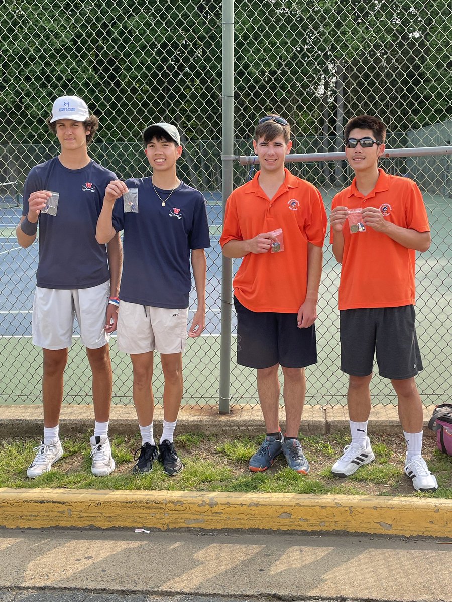 Justin Lo and Justin Hardie (#1 seed) win Patriot District Doubles Tournament defeating the Woodson #2 seed 6-2, 6-1.