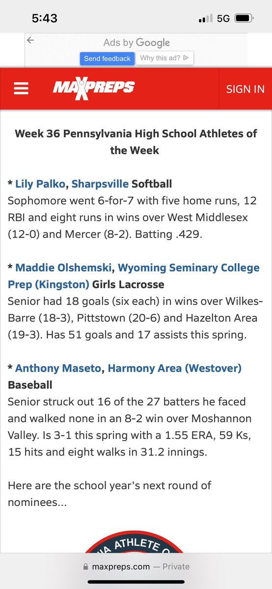 Lily Palko (@lilypalko) on Twitter photo Thank you for all the votes for <a href="/MaxPreps/">MaxPreps</a> player of the week! I’m so grateful for the opportunities softball brings to my life. <a href="/micaelaminner/">Micaela Minner</a> <a href="/Outlaws07Quinn/">Ohio Outlaws 18u - Quinn</a> <a href="/VTechSBcoach/">Pete</a> <a href="/michaellew10/">Mike Lewis</a> <a href="/KarenWeekly/">Karen Weekly</a> <a href="/KateMalveaux/">Kate Malveaux</a> <a href="/DukeCoachYoung/">Marissa Young</a> <a href="/oliviaadyan/">“Coach Liv” Olivia Watkins</a> <a href="/biankabell27/">Bianka Bell</a> <a href="/btholl/">Bonnie Tholl</a> Thank you for all the votes for <a href="/MaxPreps/">MaxPreps</a> player of the week! I’m so grateful for the opportunities softball brings to my life. <a href="/micaelaminner/">Micaela Minner</a> <a href="/Outlaws07Quinn/">Ohio Outlaws 18u - Quinn</a> <a href="/VTechSBcoach/">Pete</a> <a href="/michaellew10/">Mike Lewis</a> <a href="/KarenWeekly/">Karen Weekly</a> <a href="/KateMalveaux/">Kate Malveaux</a> <a href="/DukeCoachYoung/">Marissa Young</a> <a href="/oliviaadyan/">“Coach Liv” Olivia Watkins</a> <a href="/biankabell27/">Bianka Bell</a> <a href="/btholl/">Bonnie Tholl</a>