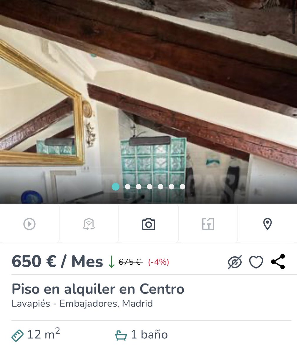 elzulista's tweet photo. Buenas noches zulistas! Si eres de los que llega cansado del trabajo, este es tu zulo! poco que limpiar, poco que hacer, poco que estar de pie! por solo 650€ disfruta de estos 12 m² poco útiles en Madrid! Un chollo! (Luivui no incluido) https://t.co/J1QpRZTTVC