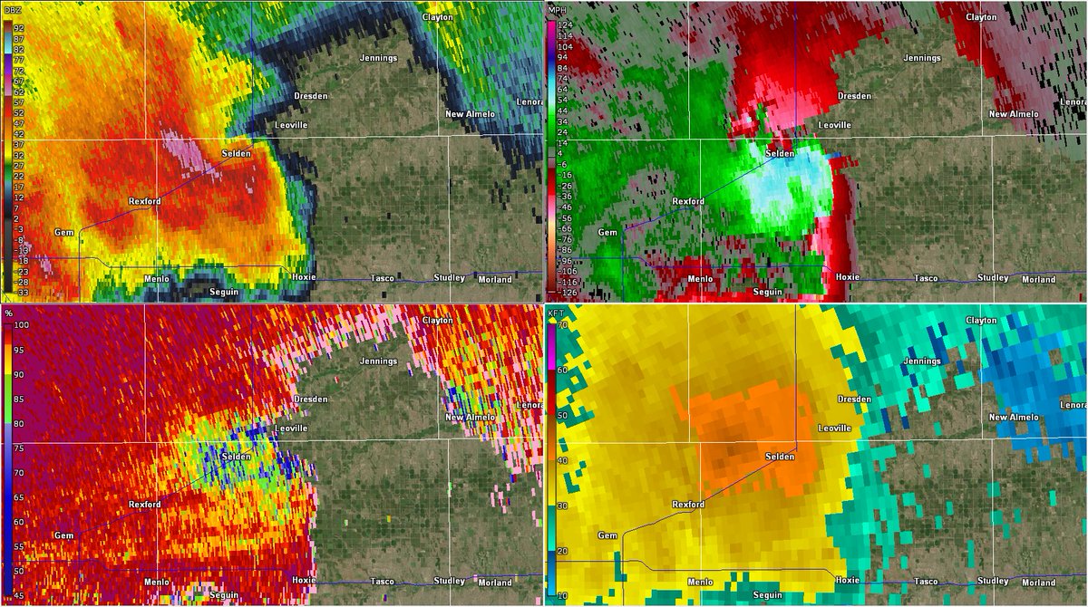 Red Weather on Twitter "Tornado reported on the ground south of Oberlin, KS. Moving over Selden