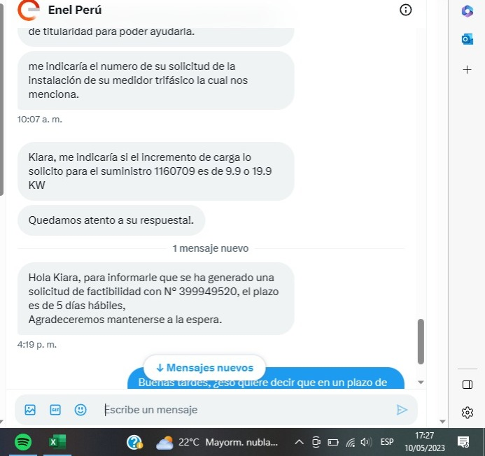 AVargasDurand's tweet photo. @EnelPeru ¿eso quiere decir que en una plazo de 5 dias estarán instalando mi medidor?, recuerden que voy un año sin poder hacer uno de mi casa, un año sin acceso a mi viviendo. Necesito una SOLUCIÓN, me cansé de sus plazos y mensajes que quedan en letra muerta. https://t.co/8IsOoofqcm