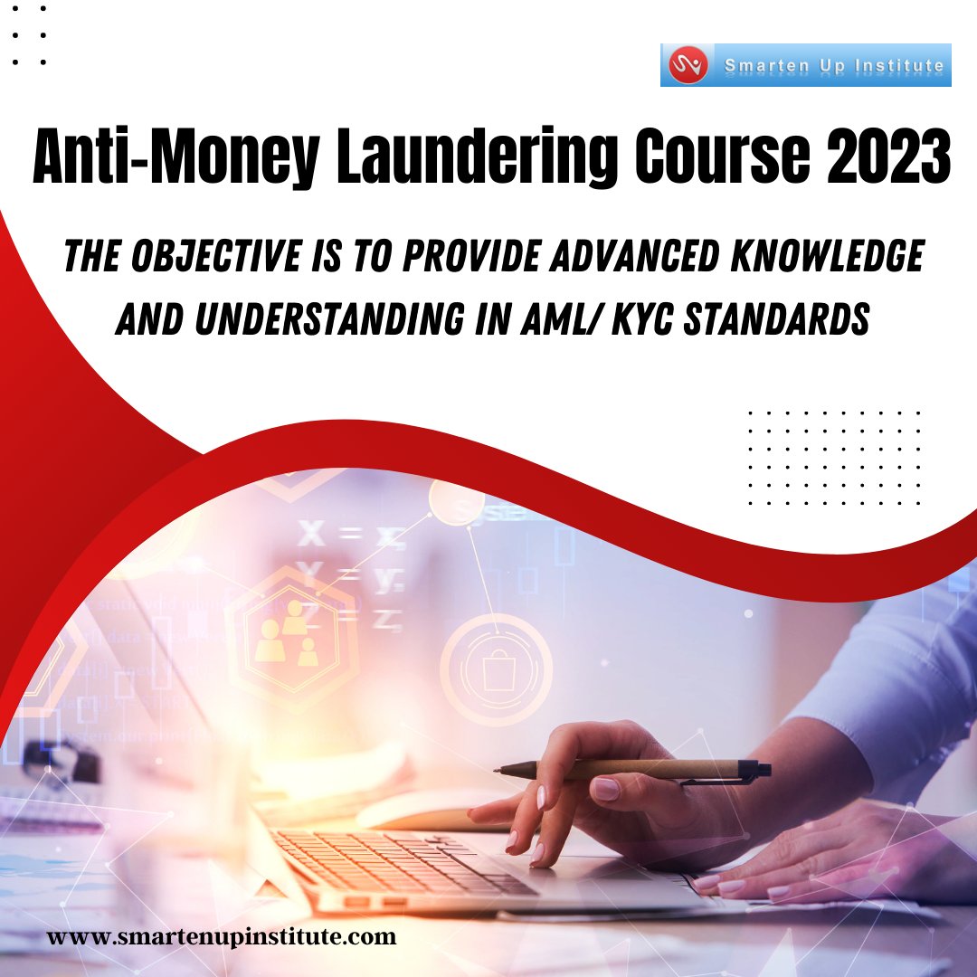 SmartenUpInst's tweet photo. Anti-Money Laundering Course 2023. The objective is to provide advanced knowledge and understanding in AML/ KYC standards and to develop the professional competence of employees of banks and financial institutions

👉🏻https://t.co/cqNVR5sksp              

#AML #certified #course https://t.co/Jf87F56yvL