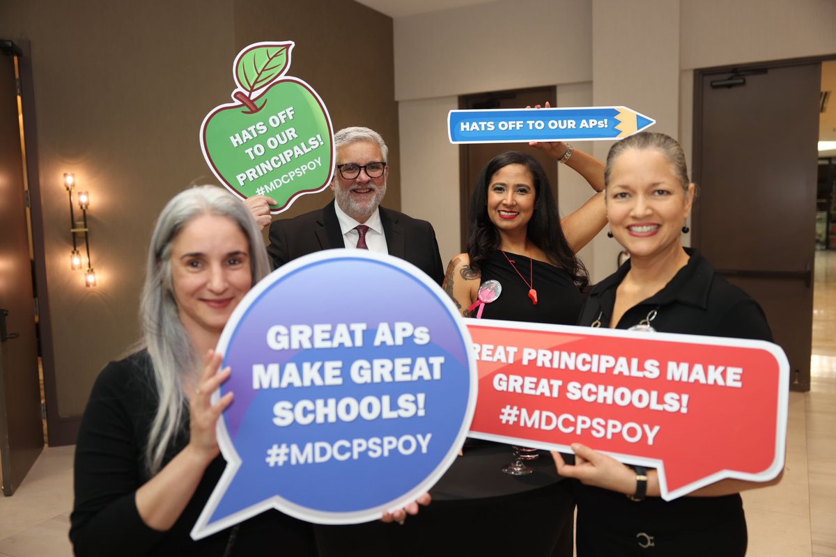 MDCPS's tweet photo. The 2023 Principal and Assistant Principal of the Year ceremony is a special event that recognizes the hard work and dedication of our amazing @MDCPS school leaders. Thank you for your endless contributions to our students, schools, and community! #MDCPSPOY https://t.co/eR8l1RdJ2m