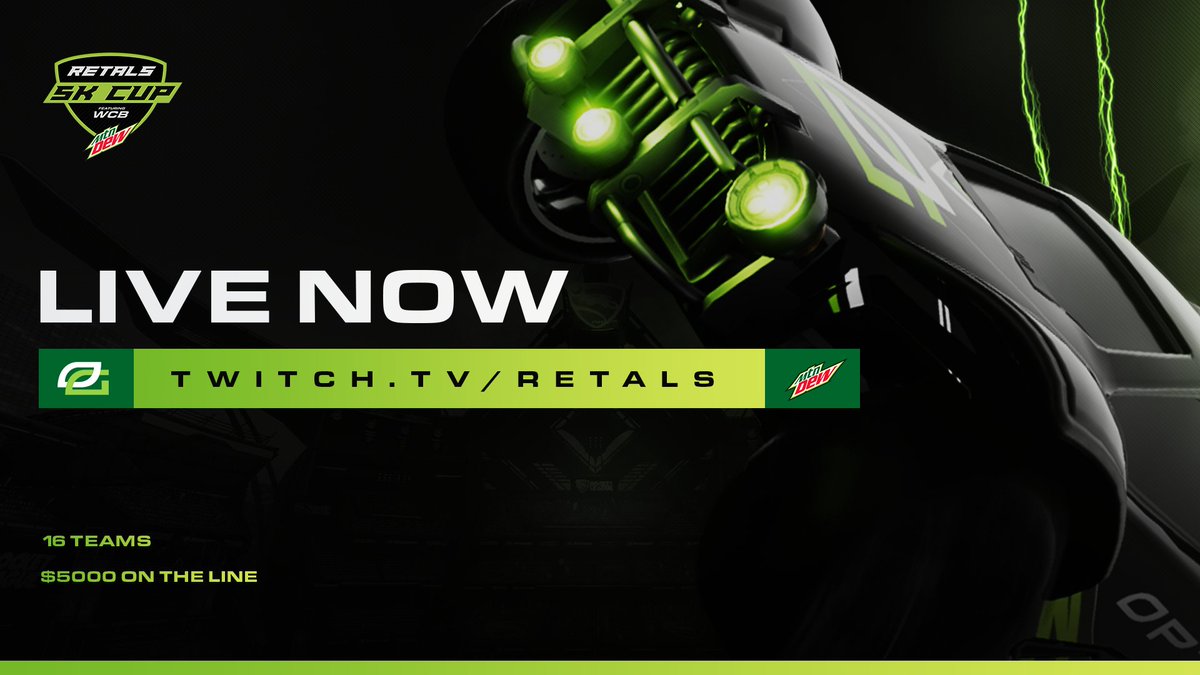 Retals (@retals) on Twitter photo We’re LIVE kicking off the Retals 5K featuring WCB, presented by <a href="/MTNDEWGaming/">Mountain Dew Gaming</a> 🏆
Stop by to see some of the best in Rocket League battle it out
twitch.tv/RetalsRL We’re LIVE kicking off the Retals 5K featuring WCB, presented by <a href="/MTNDEWGaming/">Mountain Dew Gaming</a> 🏆
Stop by to see some of the best in Rocket League battle it out
twitch.tv/RetalsRL